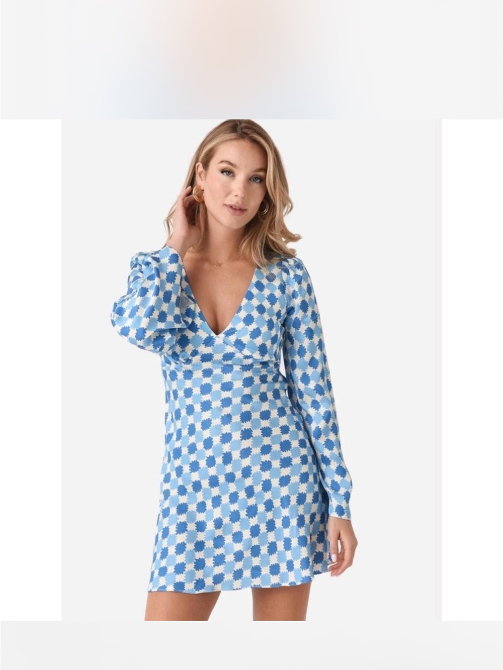 KITRI Rosalie Blue And White Mini dress Blue And White Flare Dress Size 8